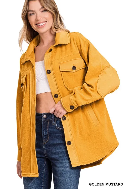 Zenana Clothing Oversized Basic Fleece Shacket