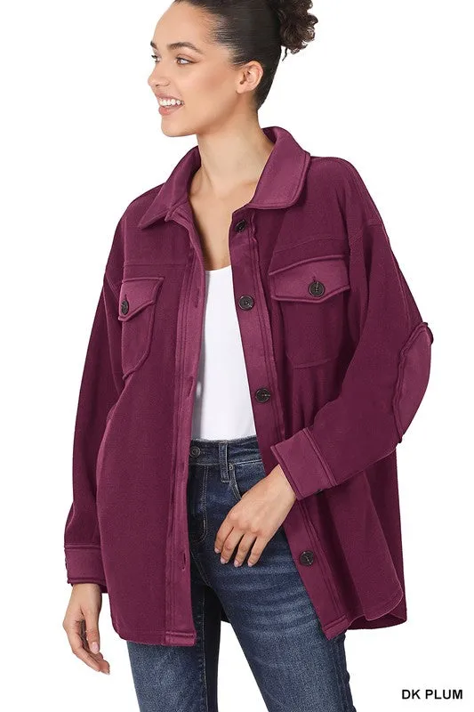 Zenana Clothing Oversized Basic Fleece Shacket
