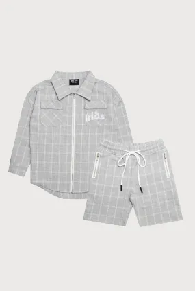 ZIP PLAID SHACKET SET